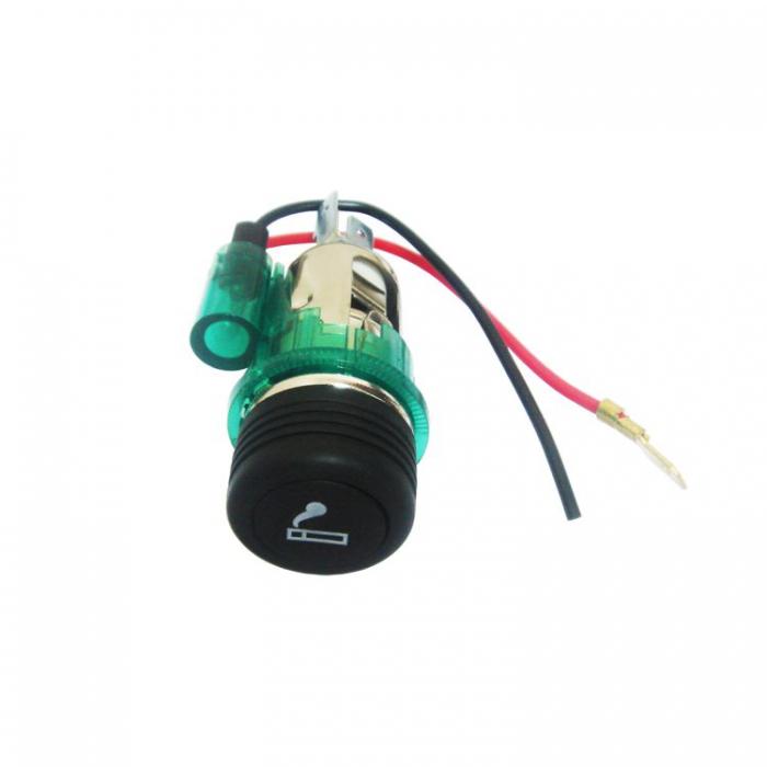 Универсална запалка за автомобили - 12V -09649 - зелена