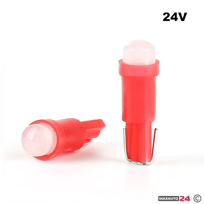 Диодни крушки за табло 24V - 28709 2бр/кт - Червен цвят