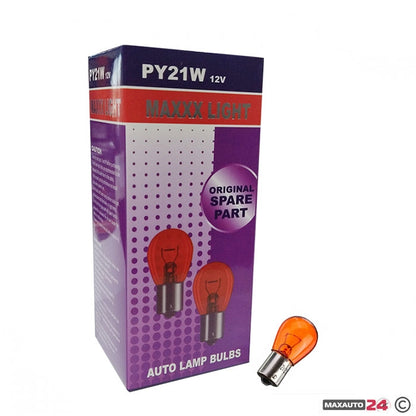 Крушки Maxxx Light - 12V PY21W Оранжеви 10бр в кутия
