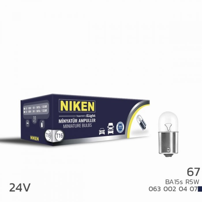 Крушки NIKEN 67 - 10 БР/КУТИЯ - 24V 5W