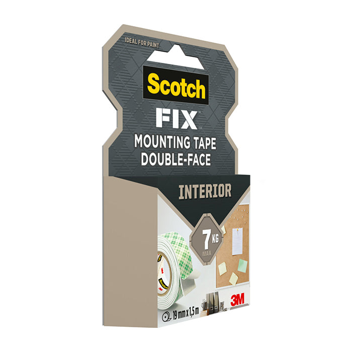Двойнолепящо тиксо 3M Scotch FIX 19мм х 1.5м до 7кг Интериор