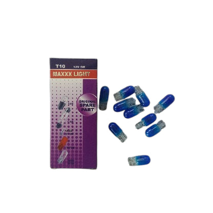 Крушка Maxxx light - T10 сини 5W 10бр/к-т