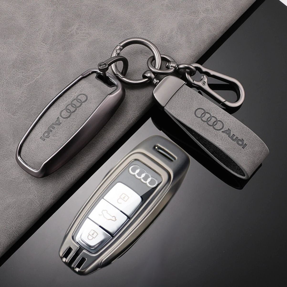 Калъф за ключ AUDI метал и кожа