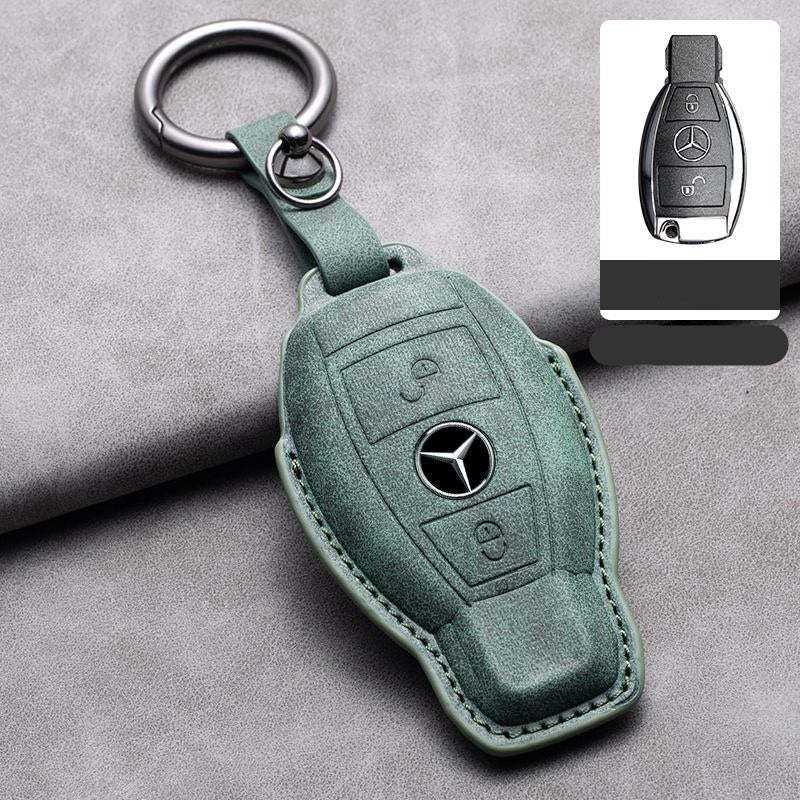 Кожен калъф за ключ Алкантара